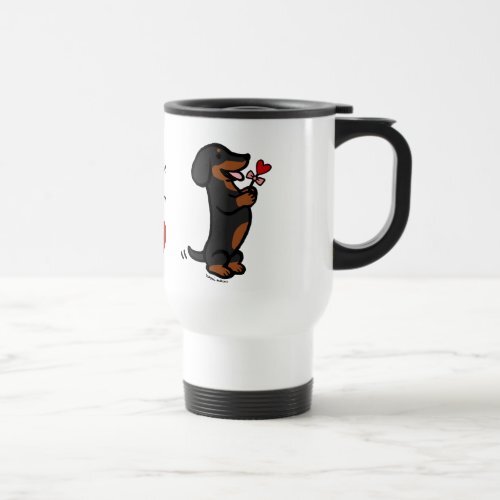 Black and Tan Smooth Haired Dachshund Travel Mug #dachshund, #cartoon, #wiener #dog, #doxie, #TravelMug  ift.tt/ZRpk946