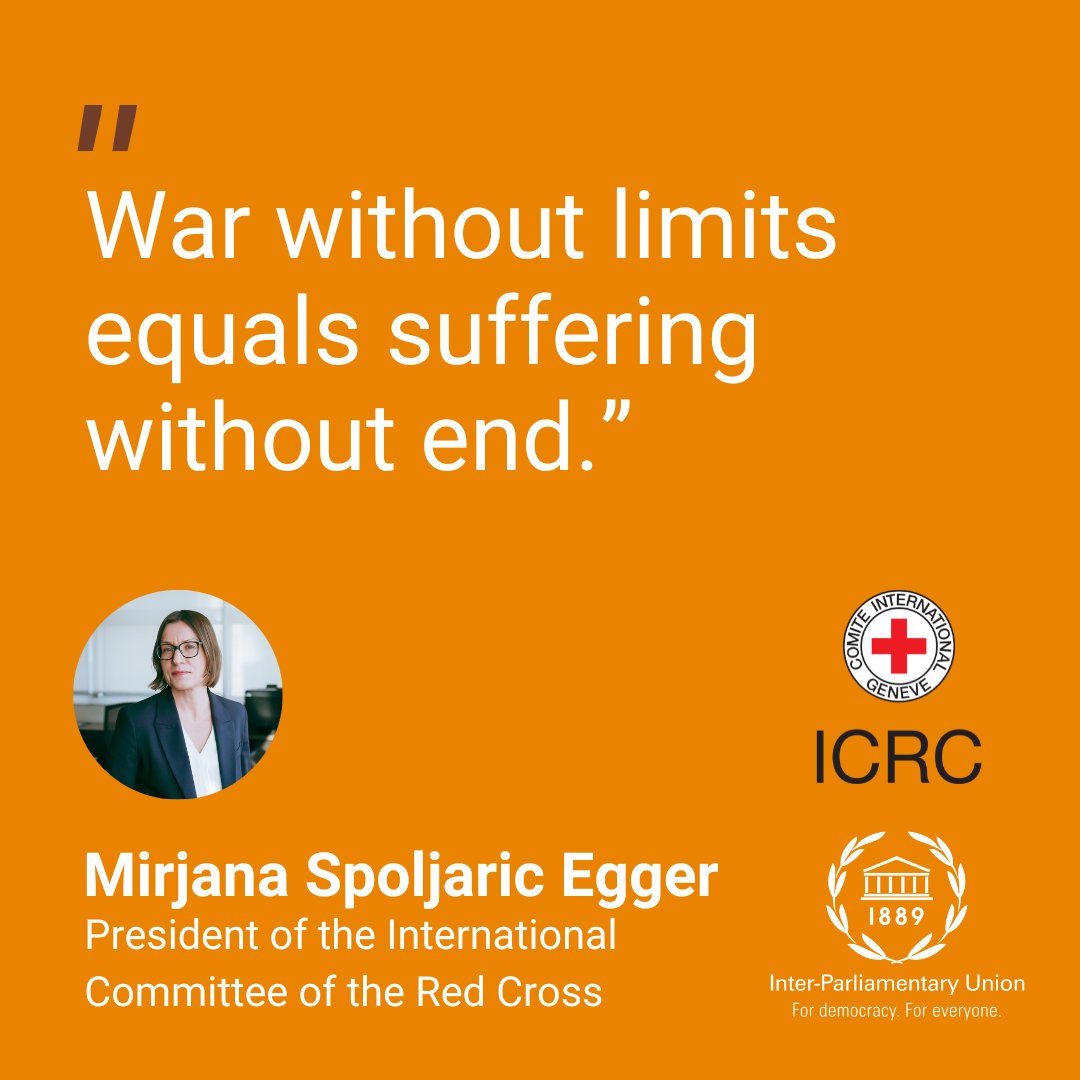 #ICRC President Mirjana Spoljaric addressed the #IPU148 Assembly last month in Geneva, expressing the gratitude of the International Committee of the #RedCross for the productive and long-standing relationship. Read her speech via @ICRC, @ICRCPresident ➡️icrc.org/en/document/wa…