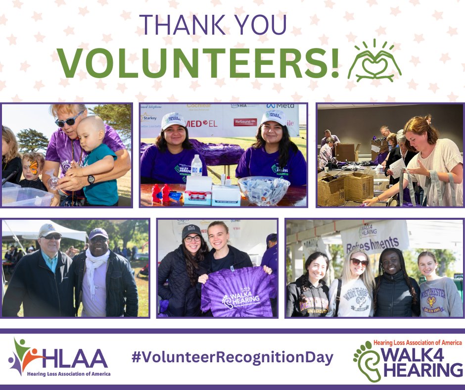 Where would #HLAA be without its wonderful volunteers? We couldn’t do what we do without you! Today on #VolunteerRecognitionDay, we thank every volunteer from the bottom of our hearts. 💜💚🧡 Thank you so much! 🙏 We appreciate you today and all year round! #VolunteerDay2024