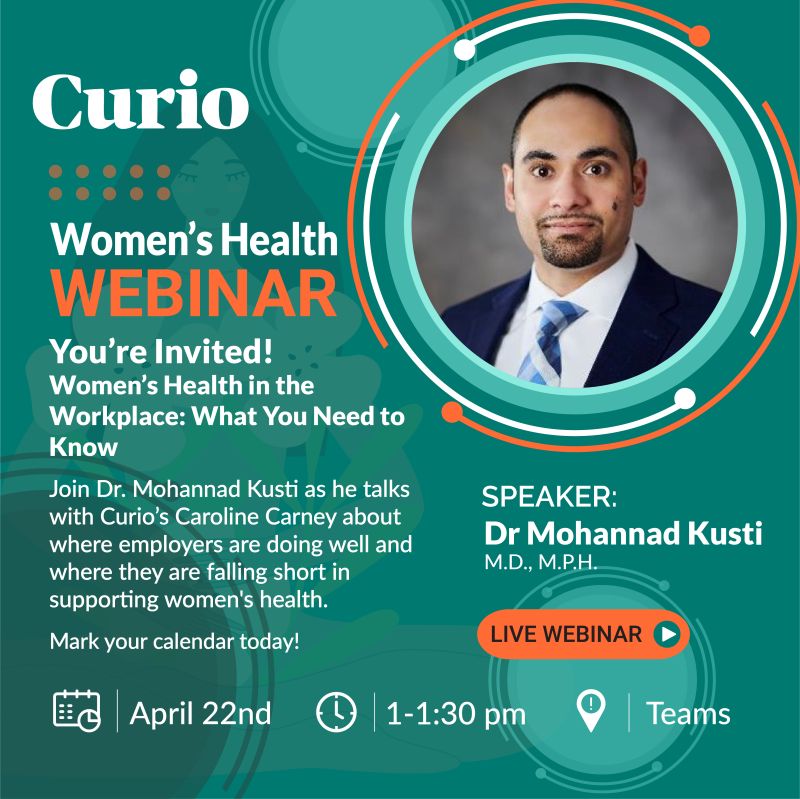 Thank you, @CurioDigital, for inviting Dr.Kusti to interview about managing women’s health issues in the workplace. We encourage colleagues and partners to attend and share insights. Check out our Women’s History Month feature at OSH360.com! #WomensHealth #OSH360