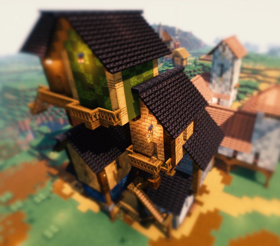 wcchrist's tweet image. Fantasy builds on top builds, villager trading houses. Made by me, and my fantasy only 😊 #Minecraftbuilds #minecrafthouse #MinecraftArt