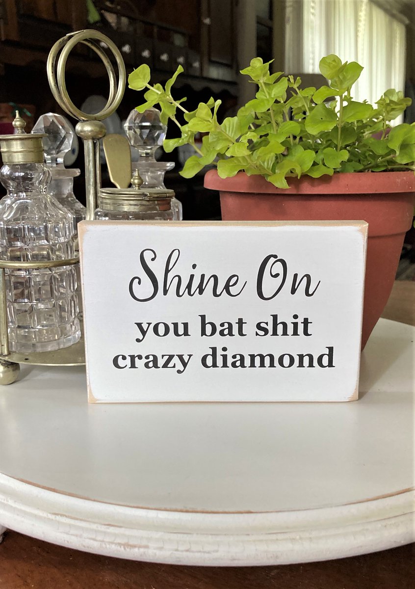 #ShineOn You Bat Sh*t Crazy Diamond Funny Mini Sign etsy.me/3JseO6Q via @Etsy