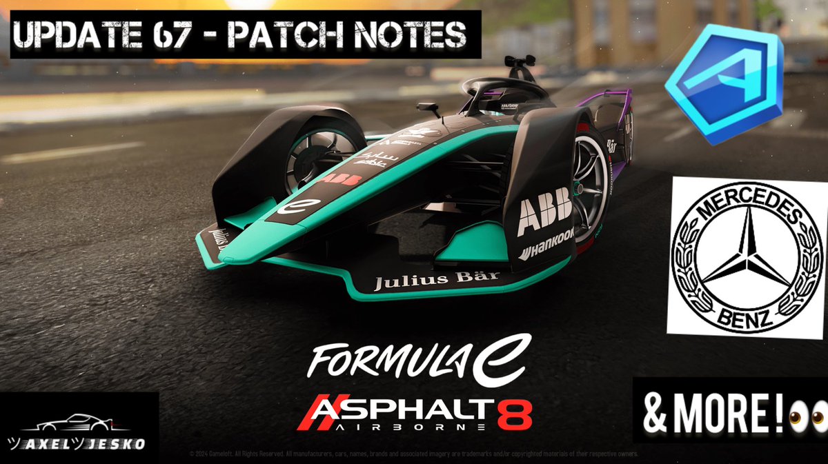 Hey Jeskies ! Update 67 is Coming, 
Watch now the Official Patch Notes 🗒️ 👇

youtu.be/ustNINudpKs

#Asphalt8 #AsphaltNews