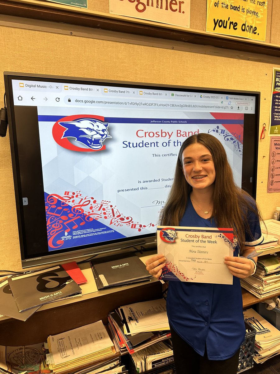 There are only a few weeks remaining in the school year to become a @CrosbyBand student of the week and these students earned that recognition this past week! Way to go Andrick, Henry, and Nora! #ThePlaceToBe