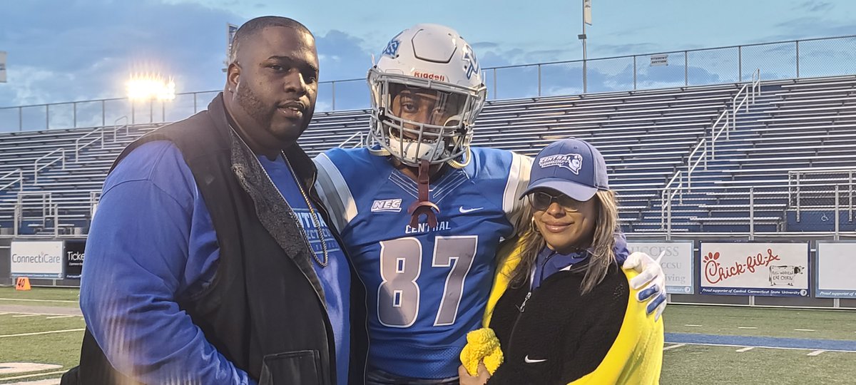 Proud of my boy! Leading by example for his brothers and fulfilling his goals.  #Springgame #ccsu #bluedevils #BlackExcellence 🔵🤘🏿