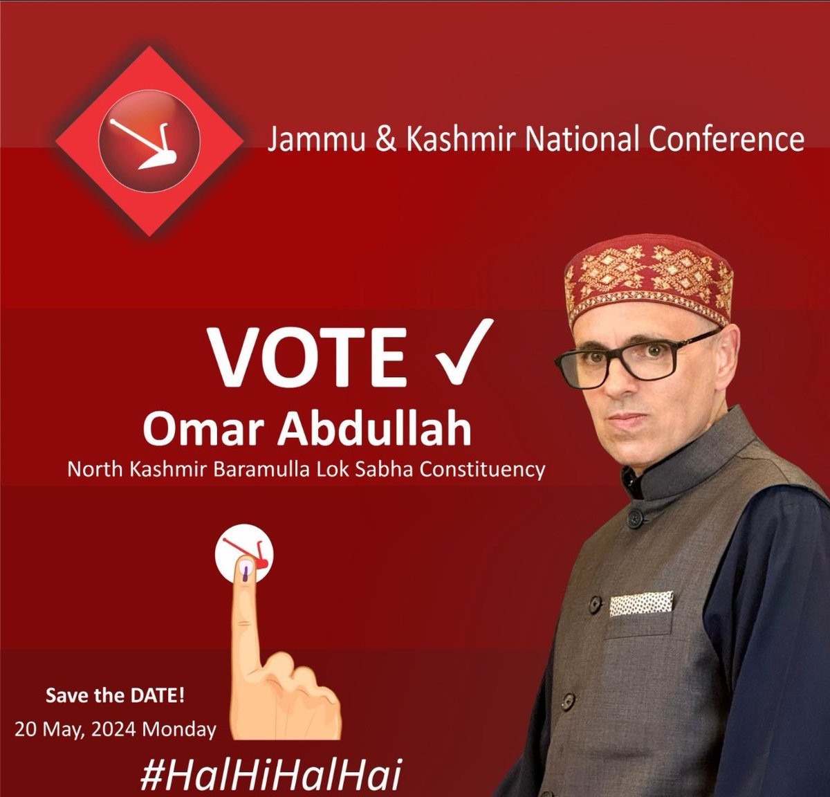 20th May - Save the Date! #NorthKashmir
Our Rights, Our Dignity!
EXPRESS YOURSELF - through the medium of your VOTE!

#OmarAbdullah