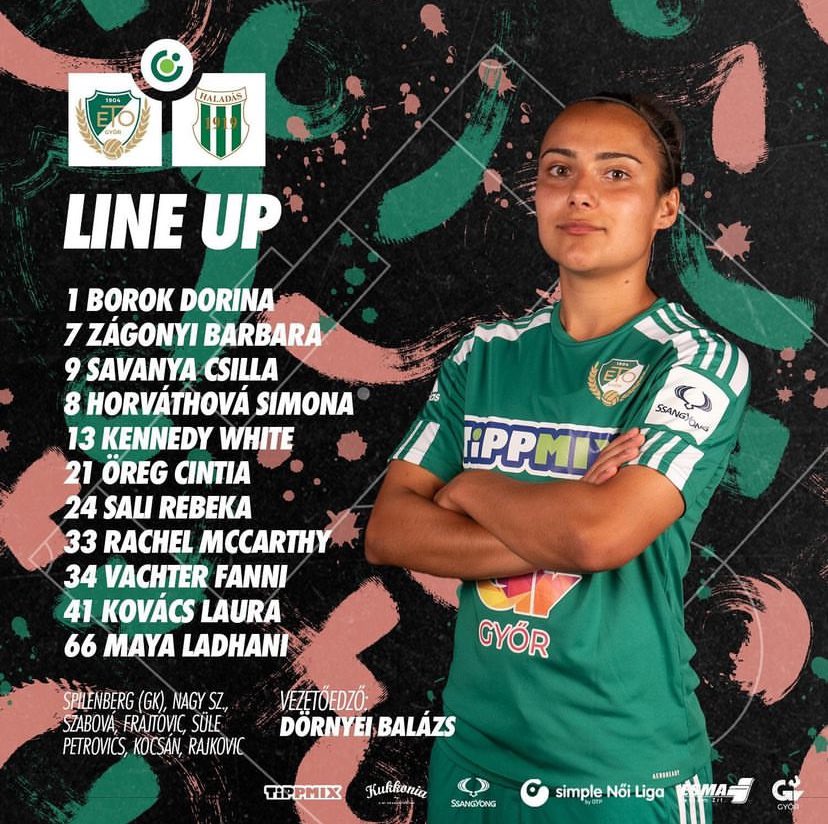 Hungary🇭🇺 Tier 1 | @MLSZhivatalos | #SimpleNőiLiga

Maya Ladhani @mladhani6 (pictured) is starting for @gyorietofc vs @haladasofficial 

#CanW

📷 Instagram:

instagram.com/p/C5-41OZN2yk/…