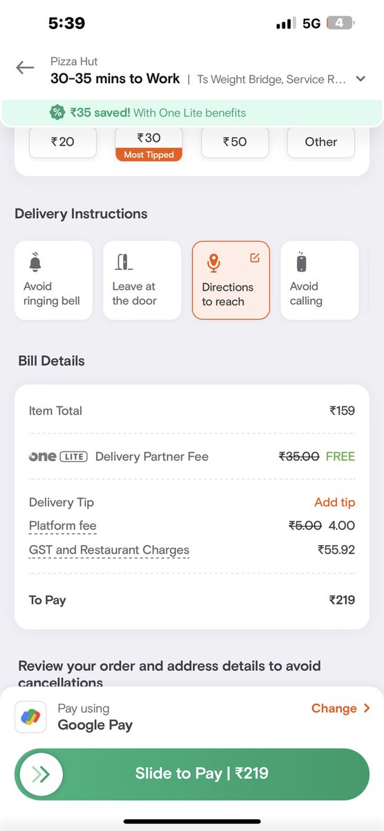 Pnarayan015's tweet photo. @Swiggy Can you Explain on this  GST &amp; Restaurant Charge on just for rs 159 https://t.co/SOrz4UARBs
