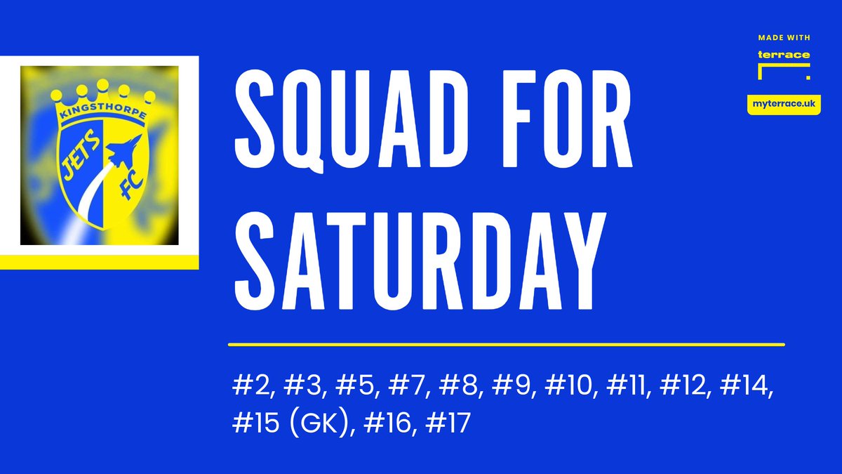 Here's our #Squad for this morning's first 9 a side Friendly. #StrongerTogether #KingsthorpeJets #KingsthorpeJetsVipers #YouthFootball #Under10s #NDYAL #GrassrootsFootball #NorthantsFA