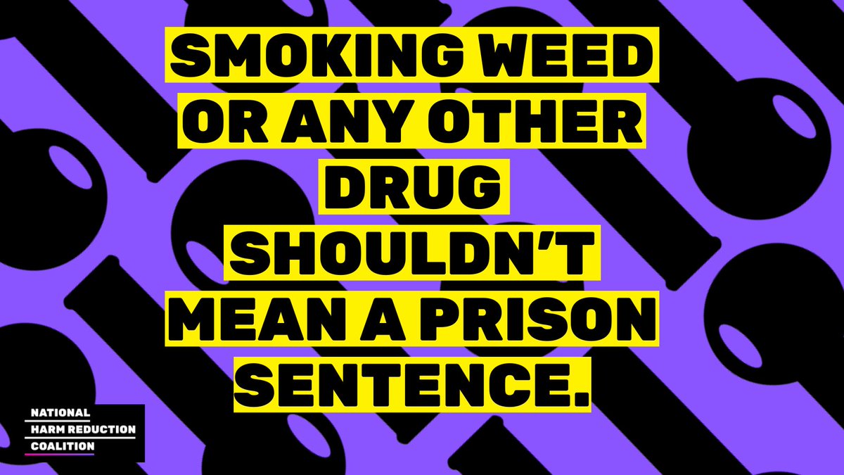 No one should be in jail or prison for smoking weed or using any other drug. This so-called '#WarOnDrugs,' aka a war on people—particularly Black, Indigenous, People of Color (BIPOC) folks—is not sustainable. A different world is possible, & we'll continue pushing to make it so.