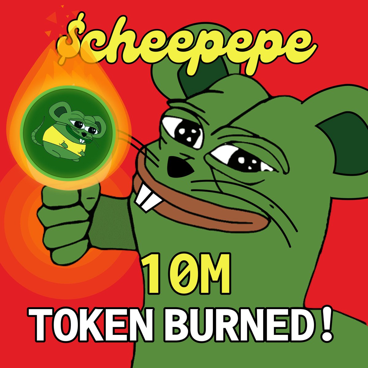 📢📢📢 10M CHEEPEPE Burned 🔥🔥🔥

🔥 In a major move towards decentralization and boosting token value, we've just executed a burn of 10M $CHEEPEPE

📋 New total supply: ~410M $CHEEPEPE

Please expect more ‘Hot News’ in a couple of days! 🧀🐸

Check here: solscan.io/tx/4SY9UvaSxiL…