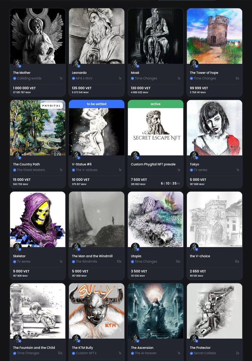 Cryptosayan7's tweet photo. GM ☕#vefam 💙
Have you already collected some ART on #vechain ???  💎

Soon new updates for New and Old 🫂 owners 👀🔥 🚀

On Secondary 
Art  By @SecretEscapeNFT  ⤵️ https://t.co/eh5YiCXZ7Y