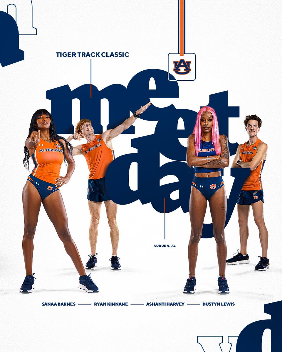 Home Sweet Home 💙🧡 👟 Tiger Track Classic - Senior Day 📍 Auburn, Alabama 🏟️ Hutsell-Rosen Track ⏰ 8:30 am CT 📊 auburntige.rs/3xNLPrC #WarEagle