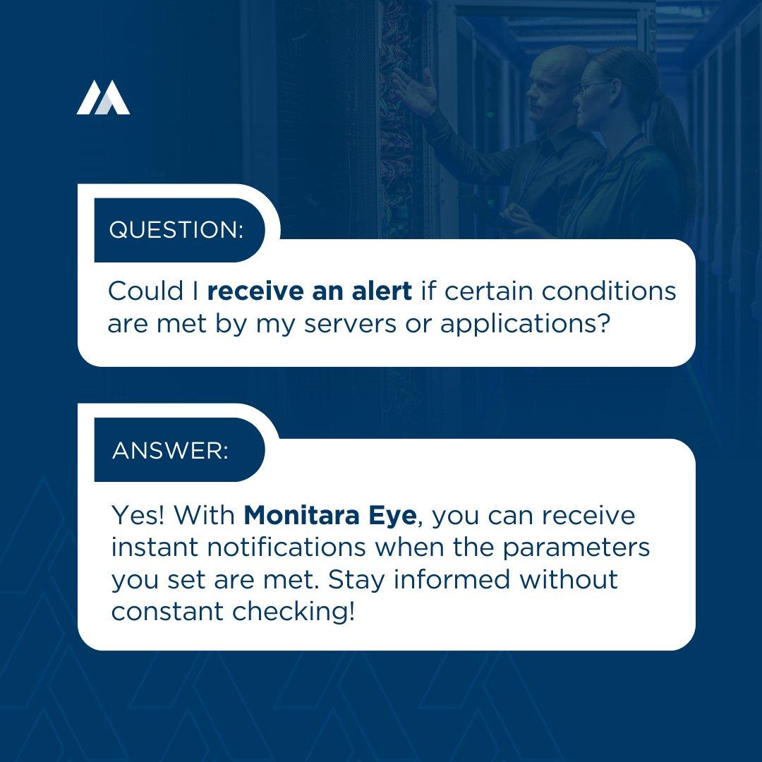 monitarasystem's tweet photo. With Monitara Eye, you can set alerts for specific conditions on your servers and applications. It’s like having a vigilant assistant, continuously monitoring your digital environment and informing you when attention is needed.

#MonitaraEye #ServerAlerts https://t.co/AsV5rtZsVr