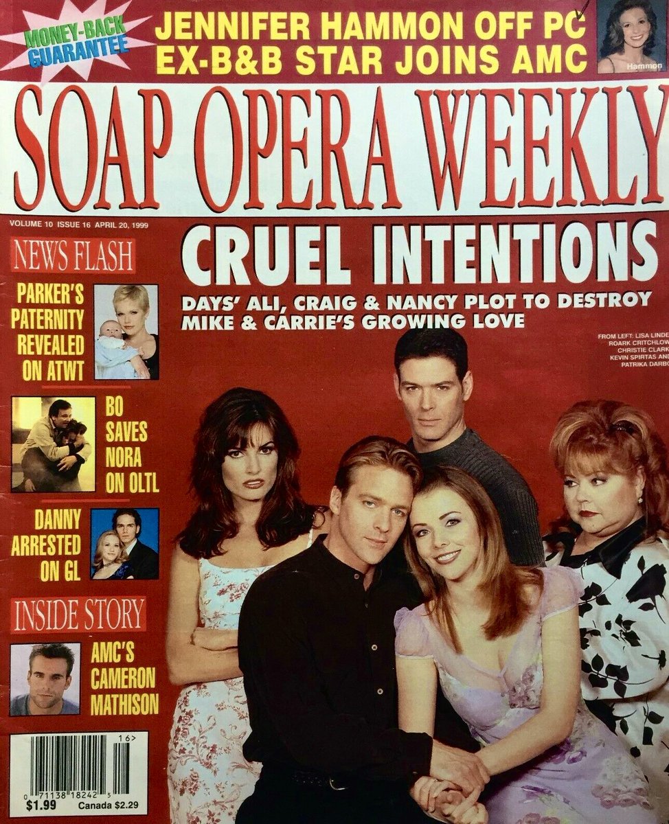 Lisa Linde, Roark Critchlow, Christie Clark, Kevin Spirtas & Patrika Darbo on the cover of Soap Opera Weekly 25 years ago. 

(April 20, 1999) 

#daysofourlives #days #DOOL #90s