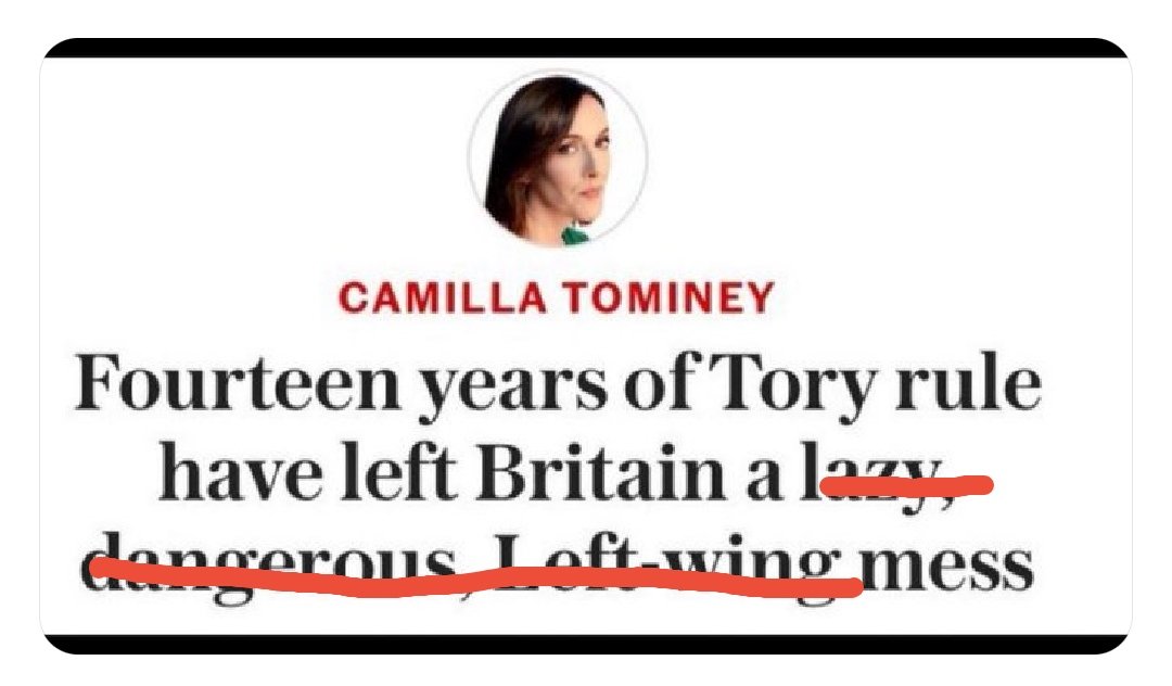 Come on <a href="/CamillaTominey/">Camilla Tominey</a> journalists school 101 don't use more words than you have to, cannot believe I had correct this for you. #ToryChaos #GeneralElectionN0W ps you weren't the ghost writer for Miss no self awareness Truss were you.