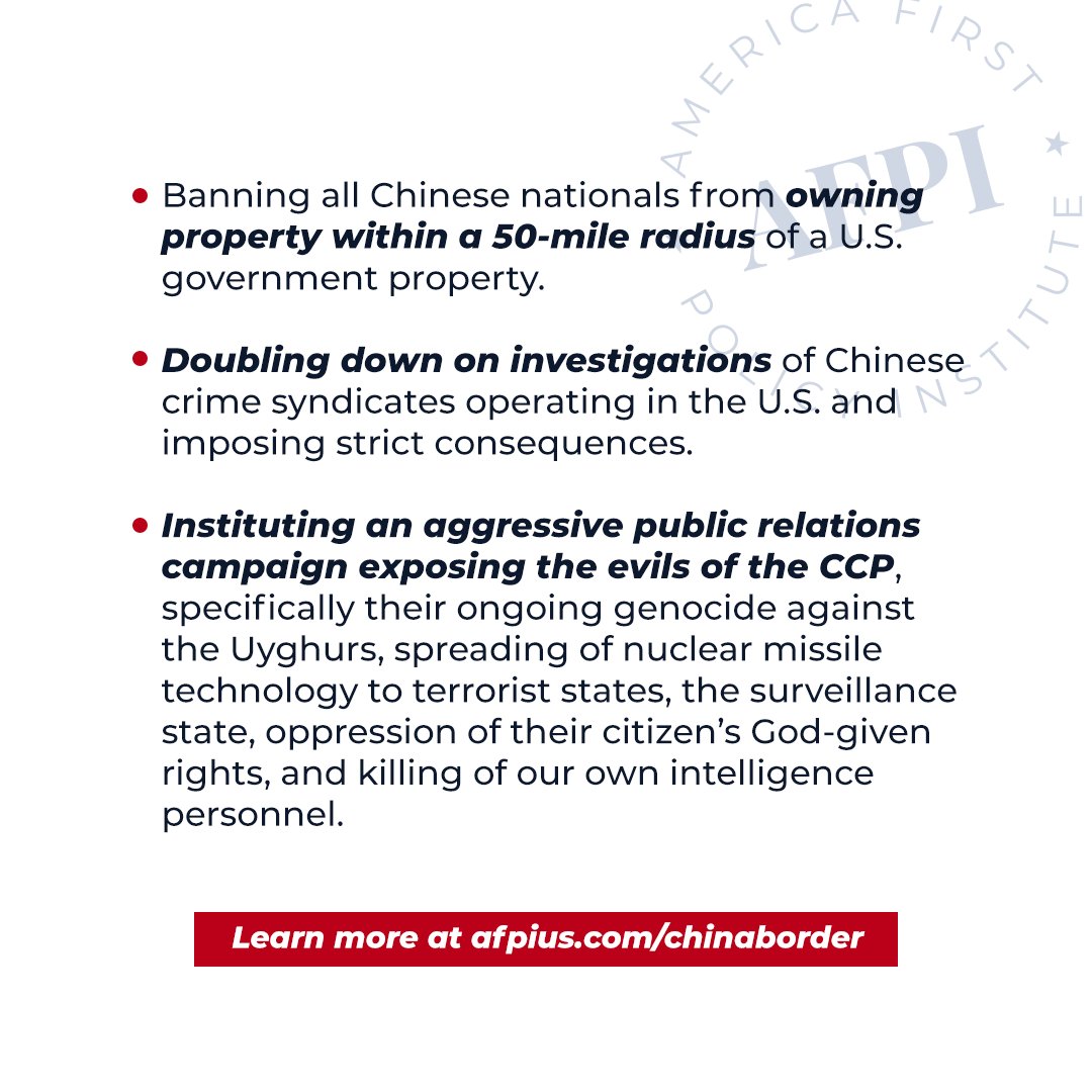 The threat of the CCP is serious and is not going to disappear unless the U.S. aggressively and proactively counters it. It’s time for the Biden Administration to wake up to the severity of this threat and refuse to tolerate the CCP’s exploitation of our Nation. Learn more at