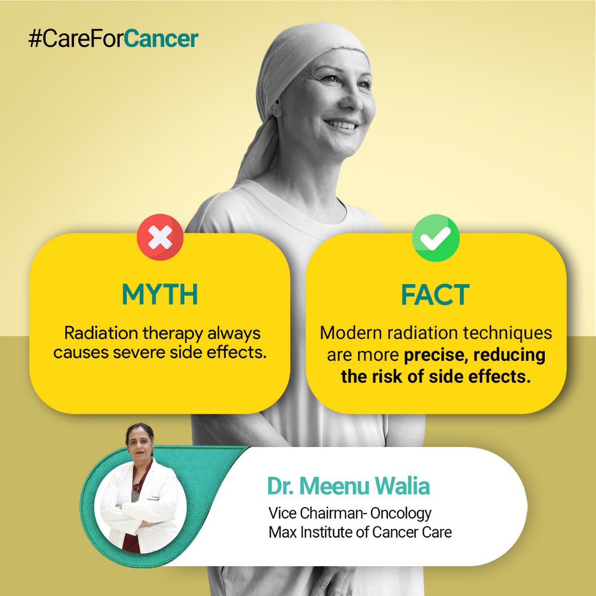 Advancements in radiation therapy have led to more targeted treatments with fewer side effects. Talk to your healthcare team about the latest options available. 

#RadiationTherapy #TreatmentOptions #CareforCancer #DrMeenuWalia #cancerawareness #cancerspecialist #cancerfreeindia