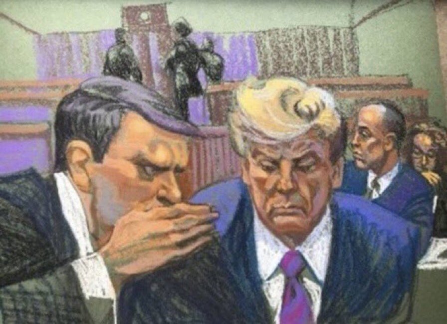 The Trump court sketches are pure dark fairytale vibes all the way