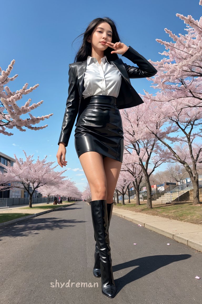 チュッ♪ #レザースーツ #レザースカート #レザージャケット #サテン