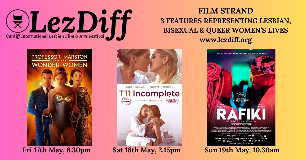LezDiff 2024 has a rich programme of Film, Music, Performance &amp; History. Here are the three very different Feature Films we are showing as part of our enticing festival this year. #lezdiff #lezdiff2024 #cardiffevents 

🎟️ For info &amp; tickets: lezdiff.org/lezdiff-progra…