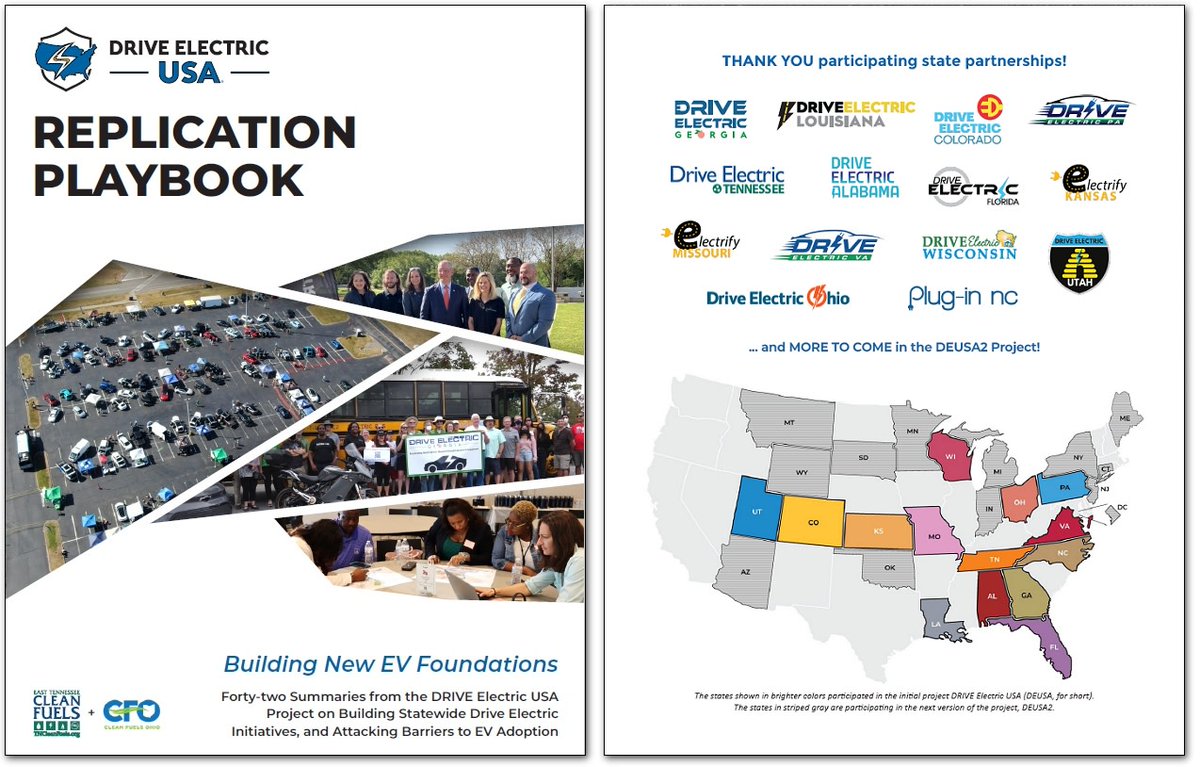 We are very excited to finally release the DRIVE Electric USA REPLICATION PLAYBOOK!! Visit the website to find *42 stories* of interactions and education based out of statewide, branded, and inclusive 'Drive Electric' initiatives!  

driveelectricusa.org #EV #driveelectric