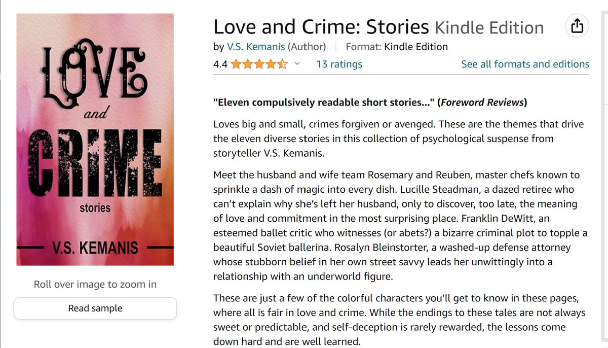 On sale through April 23 #99cents (reg 4.99) 'Eleven compulsively readable short stories' (Foreword Reviews) amazon.com/Love-Crime-Sto… #shortstory #anthology #literary #fiction #CrimeFiction #ebook #Deals #KindleUnlimited