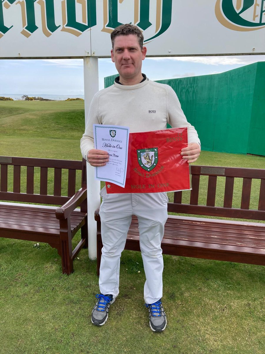 Congrats to James Corbett on a superb hole in one at the 13th hole today. 👏 #royaldornochlinks #ace #holeinone