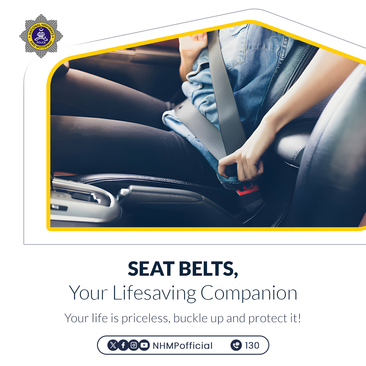 Wearing Seatbelt should be a Priority - Not a Choice. 
#ServiceAboveSelf #Seatbelt #Motorway #Highway