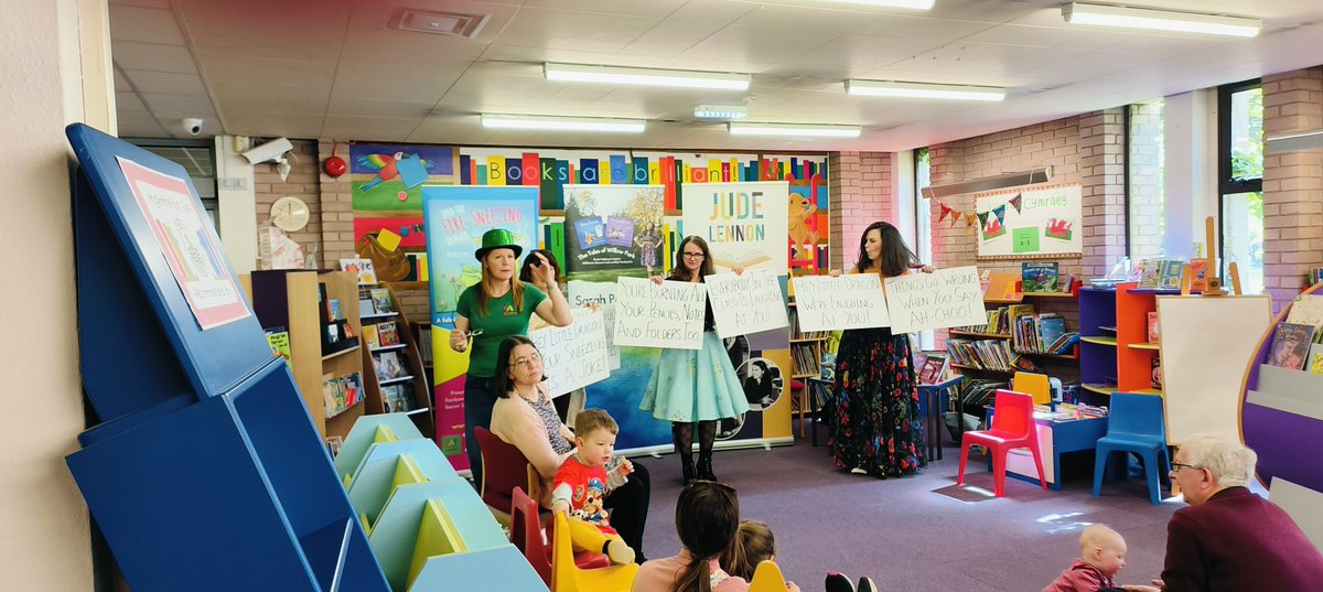 DebsGreenJones2's tweet photo. Dottie and Soo had a lovely time this morning watching @JudeLennonBooks @FayEvansAuthor and @SarahParkinson at Wrexham Carnival of words. Sorry we didn't have time to say hello but you were all Ace! #WrexhamLibrary https://t.co/TdrsQMZo8i