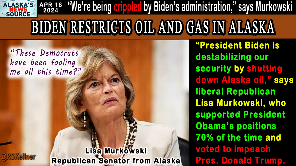 #Democrats awaken another #liberal #Republican. #JoeBiden is restricting 13-MILLION ACRES in #Alaska's #petroleum reserves. And Alaskan Senator #LisaMurkowski, WHO SUPPORTED OBAMA AND VOTED TO #IMPEACH #DONALDTRUMP, is bewildered and crying. Advice: Don't lie down with snakes.