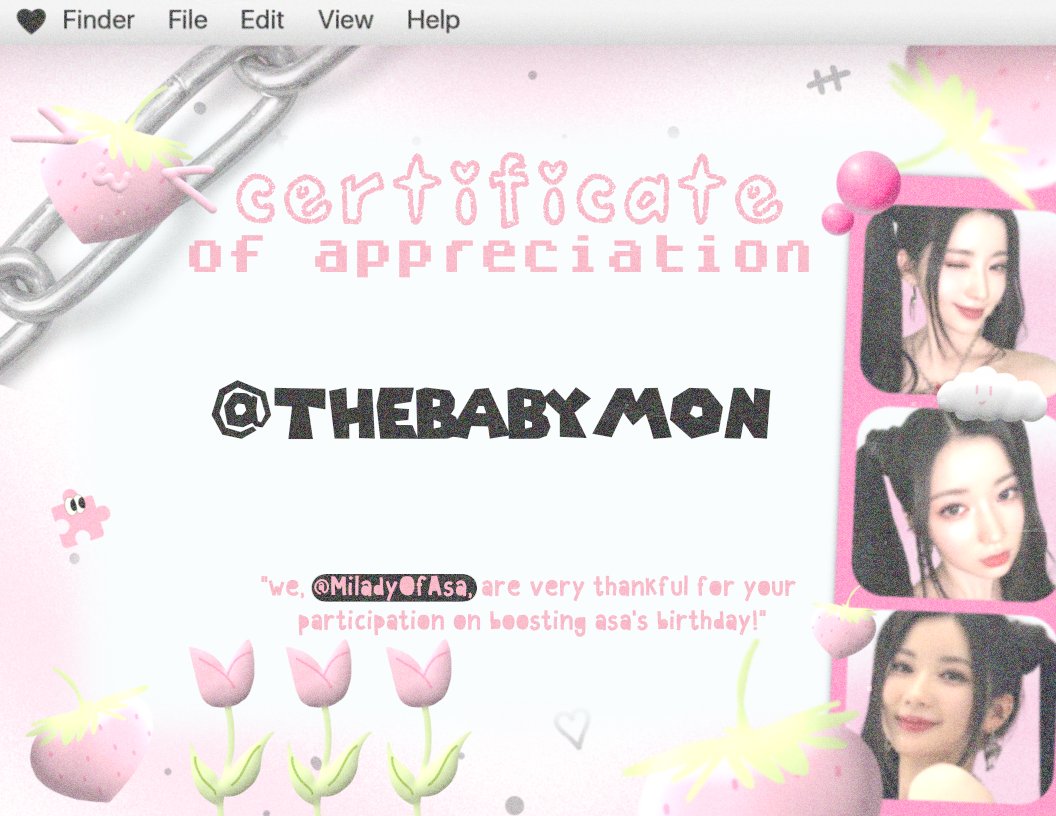 /ᐠ ̥  ̮  ̥ ᐟ\ฅ Hello, thank you so much @MiladyofAsa for giving us the certificate of appreciation. It was an honor to be able to be a part of your birthday, once more, happy birthday. Let’s meet again someday 🌷