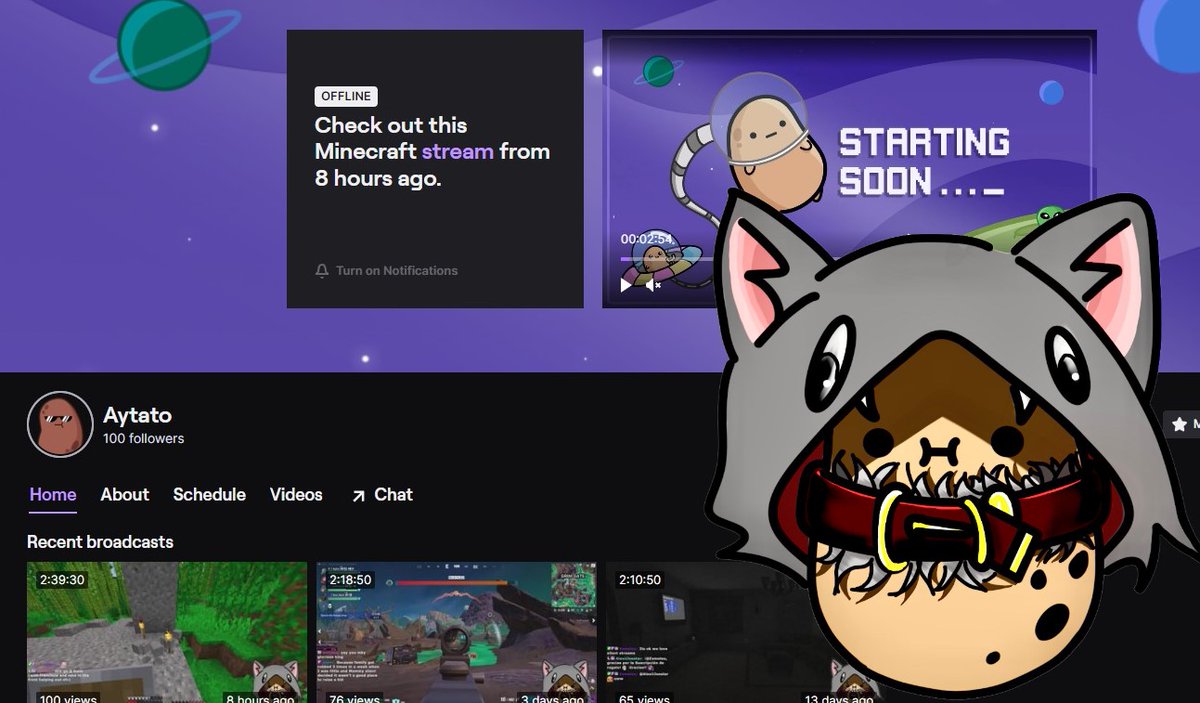 🎉 We hit triple digits on Twitch! 🥳 Thank you, thank you, thank you! 🙌

🎥 twitch.tv/aytato

#supportsmallstreamers #smallstreamer #twitch