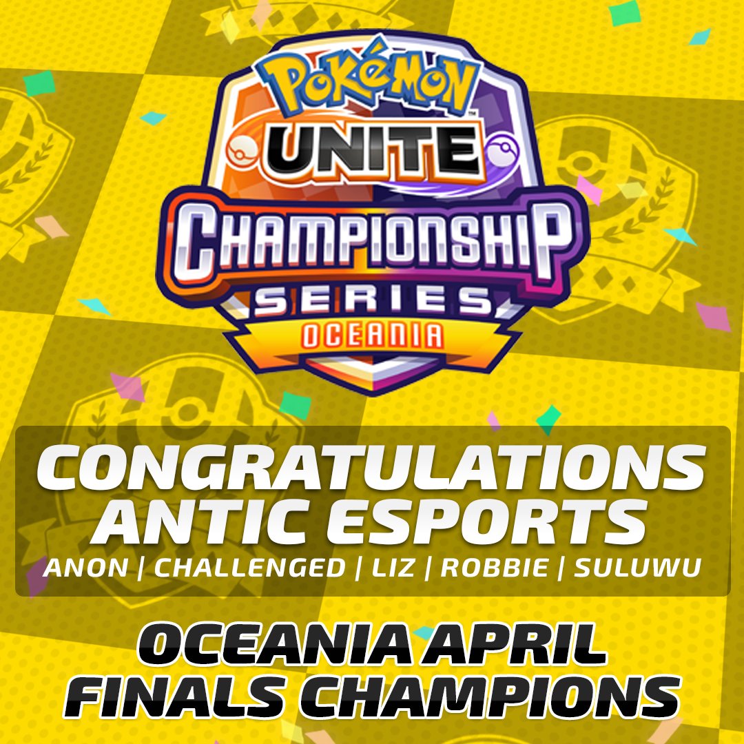 .<a href="/AnticESC/">Antic Esports</a> have reclaimed their spot atop the OC region!

Congratulations to the OC April Finals Champions 🏆

#PokemonUNITE | #UNITEesports