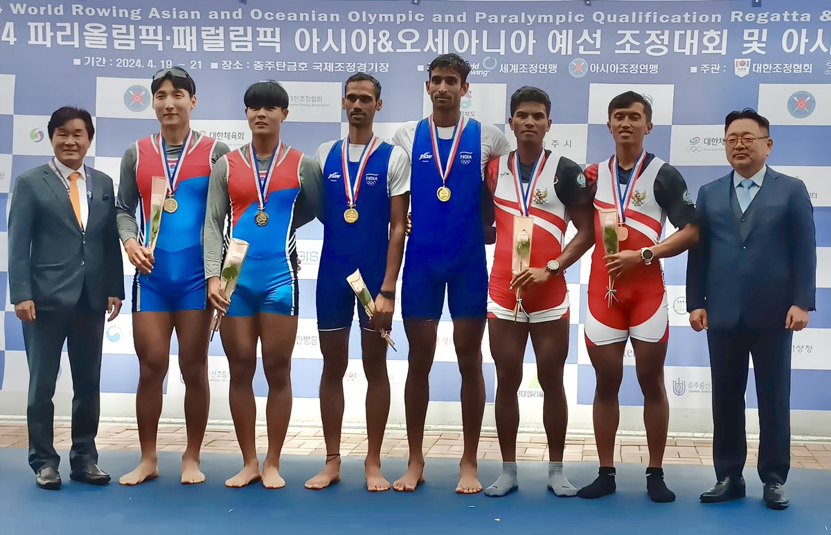 ‘Row for Gold ‘

The Indian #Doublesculls team comprising of Sapper Salman & Grenadier Nitin from the Army Rowing🚣 Node (#ARN) of the #CollegeOfMilitaryEngineering #CME #Pune wins #Gold in the #AsiaCup being held at Chungju, Republic of Korea.

#Rowing
#RowingChampions