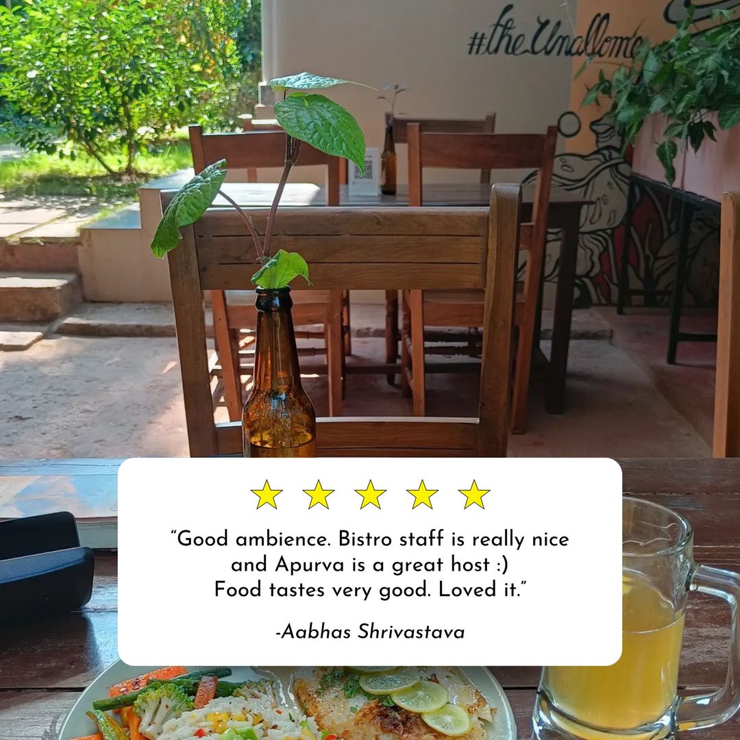 Overflowing with gratitude for the glowing reviews of The Unallome Kitchen! 🙏 

#Gratitude #TheUnallomeKitchen #CulinaryExcellence #theunallome #morjim #goa #guestreviews #memorablemoments #review #reviewpost #restaurantreview #restaurantreviews #theunallomecommunity