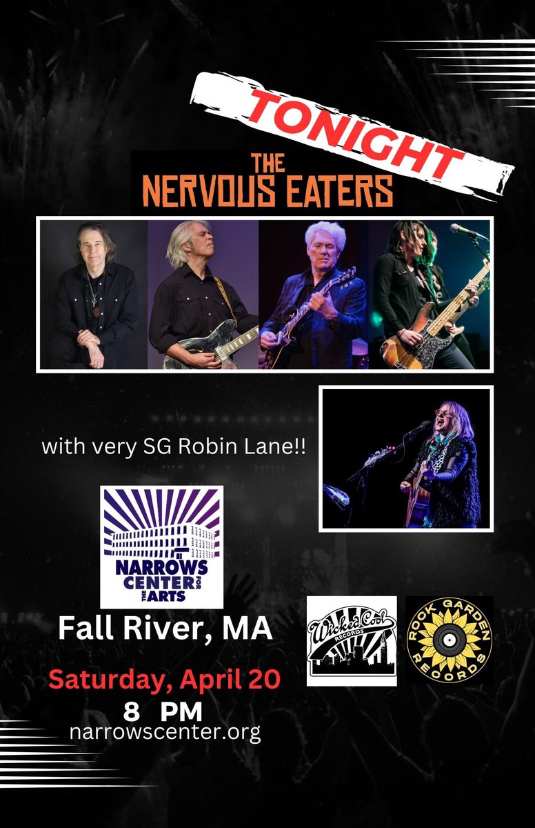 Get your batteries recharged when The #NervousEaters put the pedal to the metal! VSG/legend #RobinLane kicks off with contemporary tour de force set that you won't believe!! @NarrowsCenter @RockGardenRcds #BillRobicheau @the_herald @projo @WBRU @WKKLcapecod @WOMR