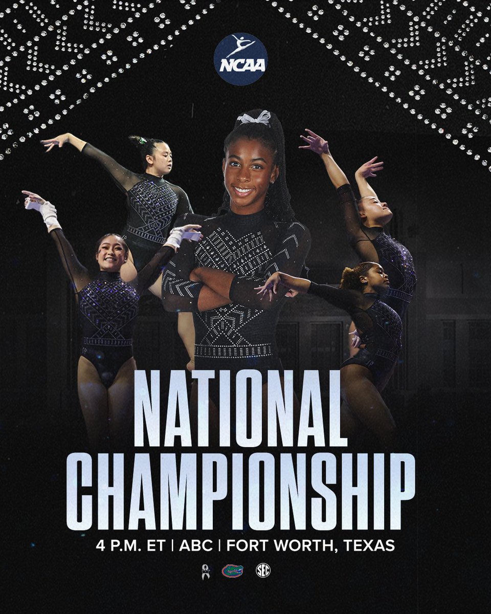 GatorsGym's tweet photo. #NCAA Team Final is this afternoon! 🏆
#Gators 🔸 California 🔹 LSU 🔸 Utah

📍 @DickiesArena | Fort Worth, TX
🕓 4pmET
📺 ABC
💻📱🖥️ ESPN+ https://t.co/ajUziNLWmP
📊 https://t.co/J4of0n5PPX

#GoGators | 🐊🤸🏾‍♀️ https://t.co/Qwevut5tih