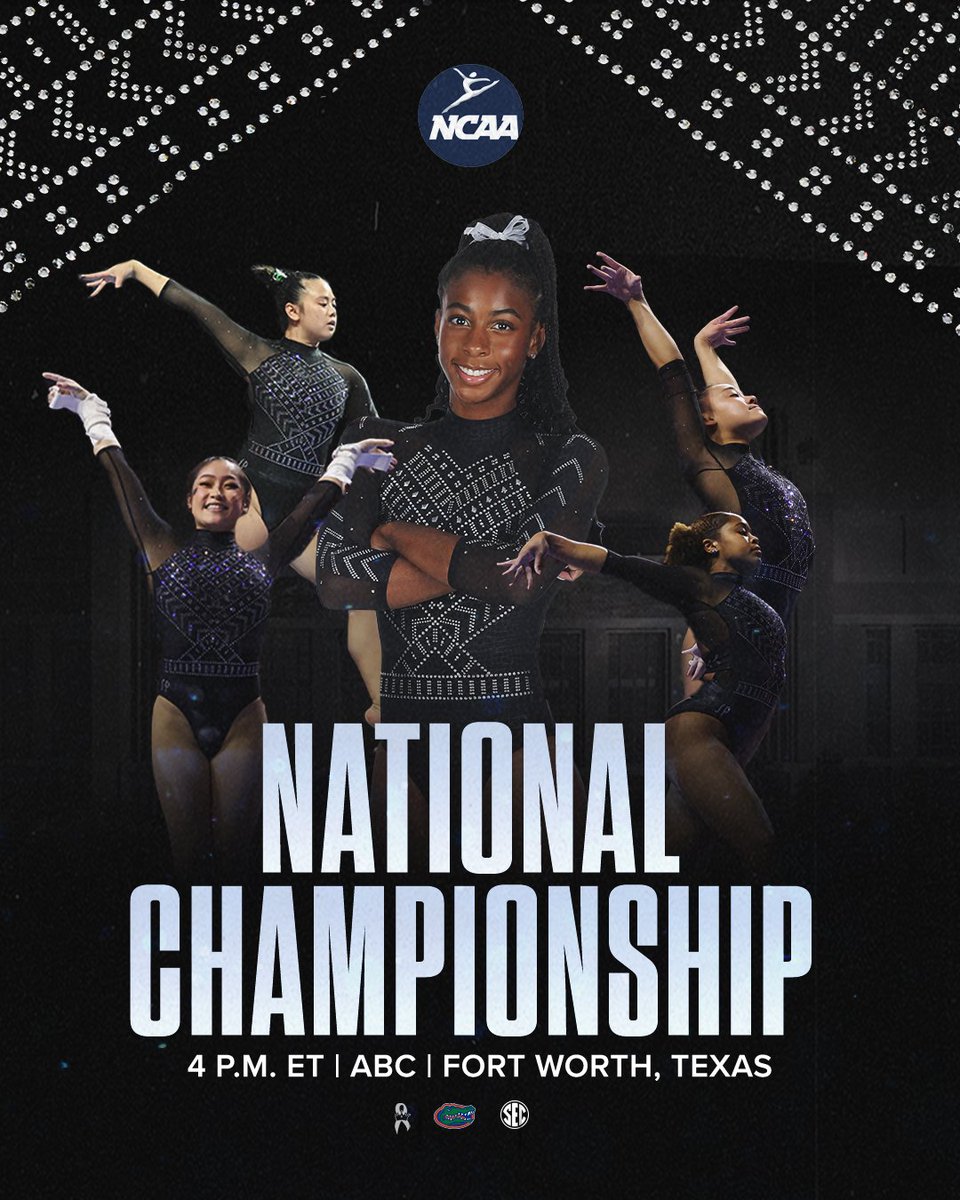 #NCAA Team Final is this afternoon! 🏆 #Gators 🔸 California 🔹 LSU 🔸 Utah 📍 @DickiesArena | Fort Worth, TX 🕓 4pmET 📺 ABC 💻📱🖥️ ESPN+ tinyurl.com/ywhzhd7m 📊 tinyurl.com/33kpedma #GoGators | 🐊🤸🏾‍♀️