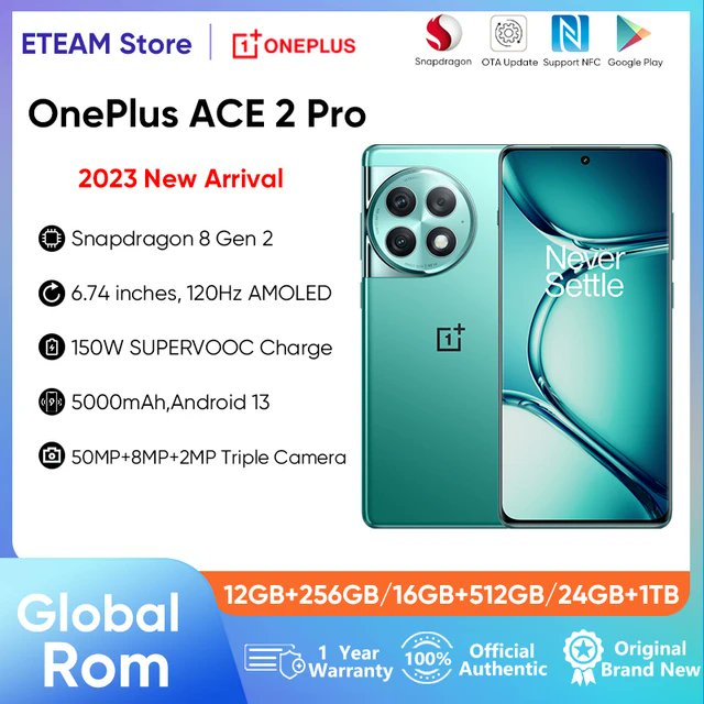 cleanse29's tweet image. Buy One Plus Ace 2 Pro 
OnePlus ACE 2 Pro Global Rom150W Supervooc Charge Snapdragon 8 Gen 2 5000mAh 6.74 AMOLED Display 50MP Triple Camera OnePlus 5G
Original Price : USD 767.80
Now Price       : USD 460.68 
Click &amp;amp; buy :
s.click.aliexpress.com/e/_mMfxS5S

#OnePlusAce2Pro