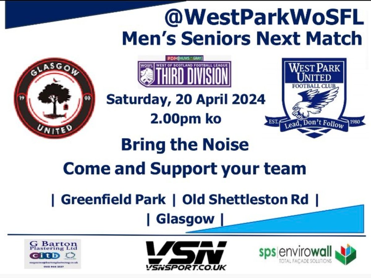 We make the short journey to Shettleston today, nice day for it (for a change) so hopefully we see u there.