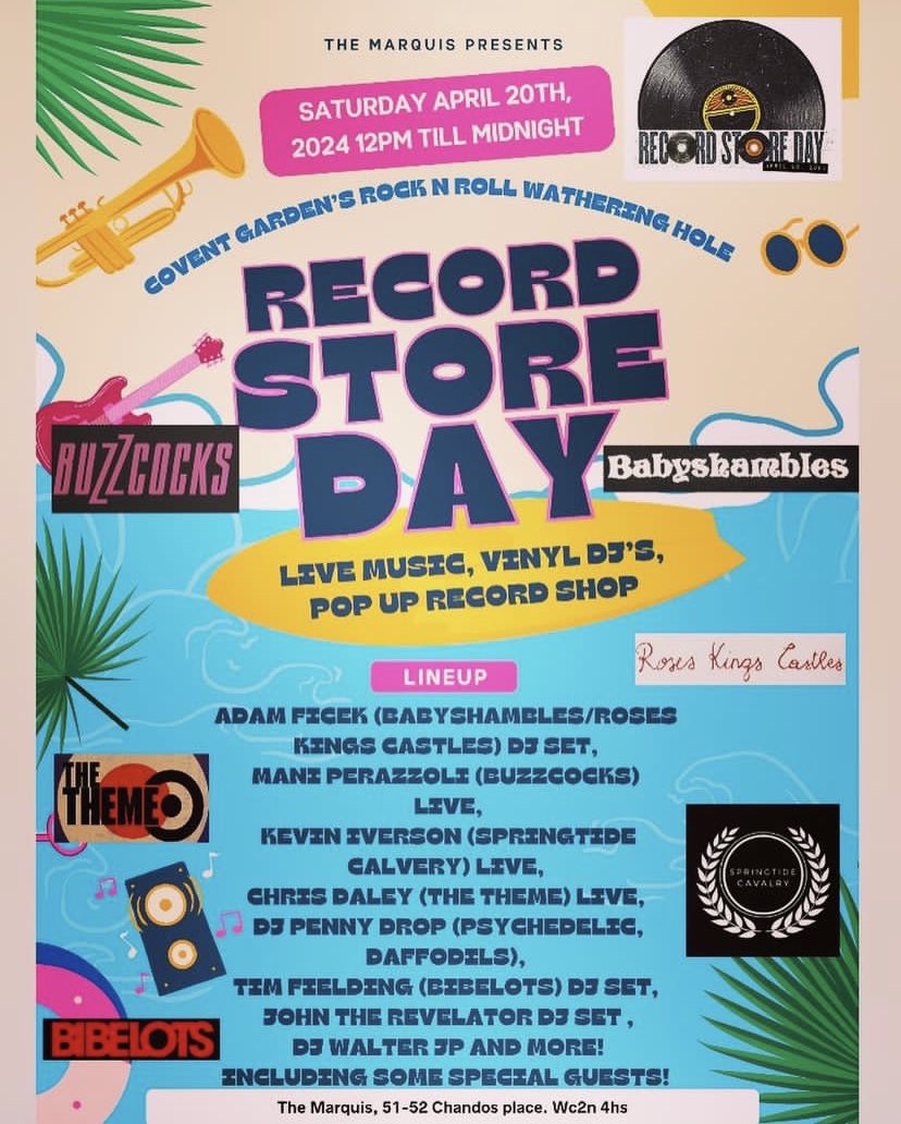 TODAY (Sat 20th April) I’ll be performing (from 8pm) on the same bill as some superb musicians & DJ’s throughout the day at @TheMarquisCG 💥

#coventgarden #londonpub #london #pub #trafalgarsquare #leicestersquare #westend #vinyl #livemusic #mod #records #LP #ep #recordstoreday