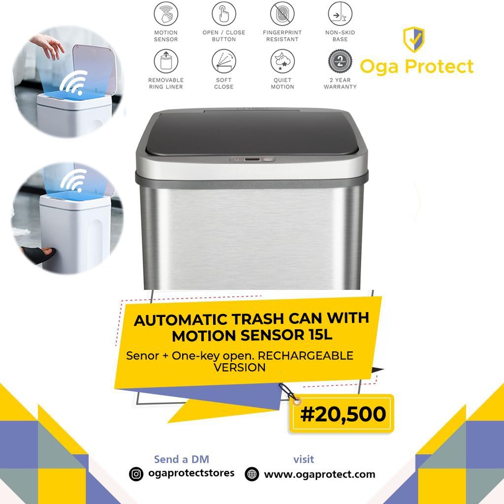 Ogaprotectstore's tweet photo. Automatic Trash Can with Motion Sensor, rechargeable version. 
The trash bin can be opened through infrared sensor and vibration sensor without touching the trash can. 
.
_________
#20,500
________
.
.
#rechareabledustbin #automaticbin https://t.co/G0hVjhQ6fw