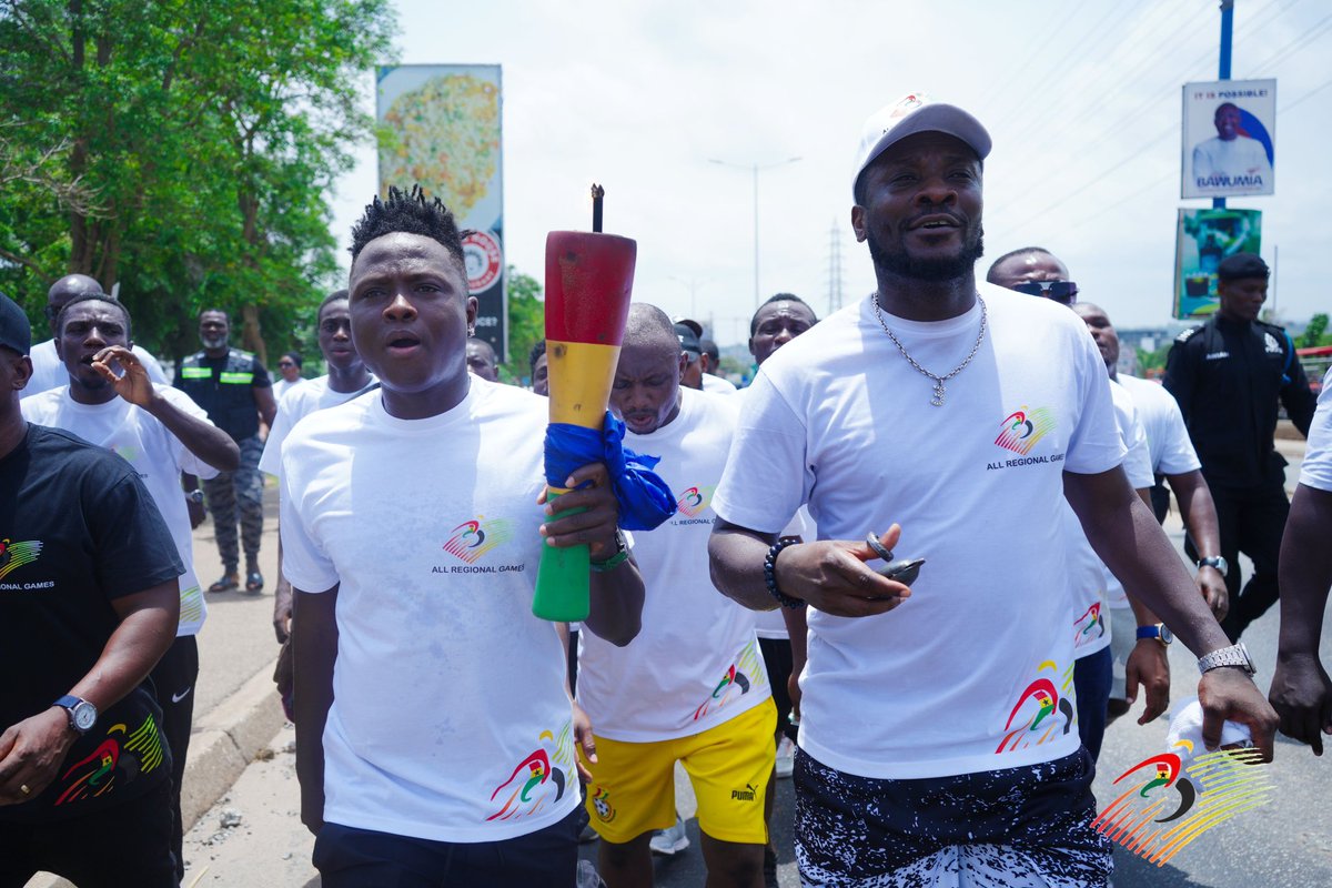 Once a Black Star, always a teammate. @InkoomSamuel joined us at the ARG Torch Relay, celebrating sportsmanship and community spirit. #ARGTorchRelay #AllRegionalGames