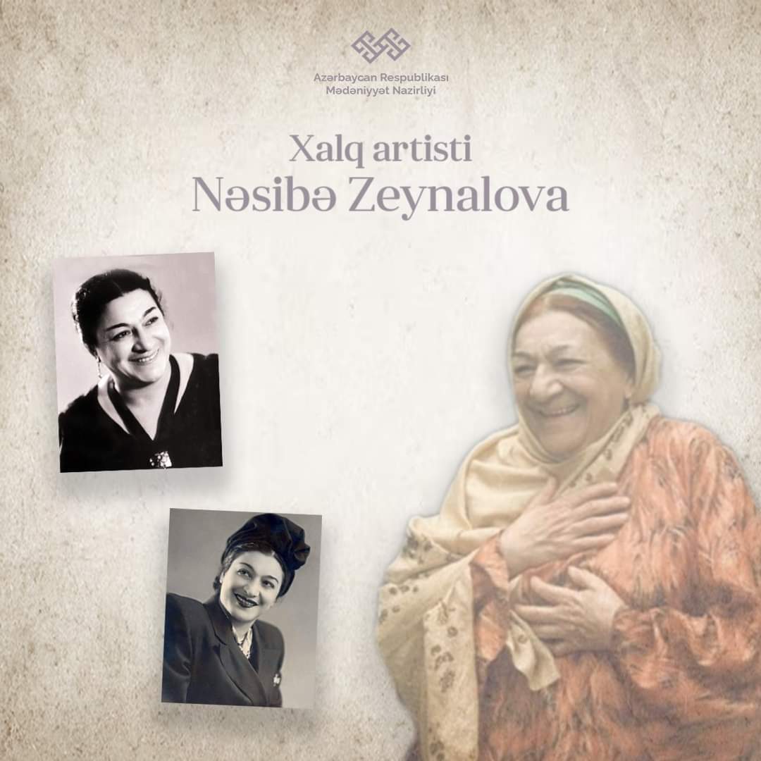 Bu gün Xalq artisti Nəsibə Zeynalovanın anadan olmasının 118  ili tamam olur .

Xalq artisti 2004-cü ildə vəfat edib. 

#Azərbaycan #MədəniyyətNazirliyi #mədəniyyət #teatr #kino #aktrisa