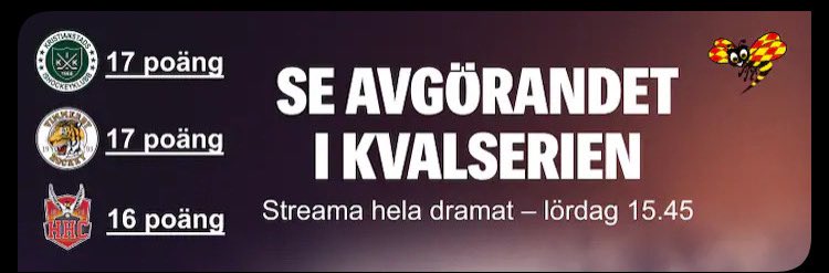 Tre lag slåss om en plats till HA. I dag avgörs det - och ni ser dramat hos oss på Expressen 🐝

Kristianstad, Vimmerby eller Hudiksvall, vilket lag vill ni se i Hockeyallsvenskan?
