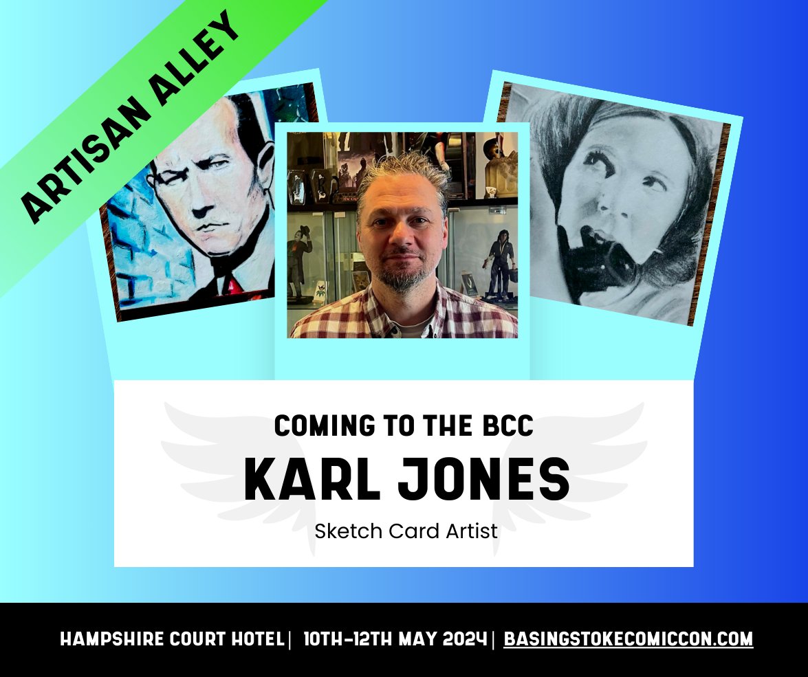 Coming to Artisan Alley at the Basingstoke Comic Con! 🙌🏼 Karl Jones is a UK-based artist who has done sketch cards for Topps, Upperdeck, Dynamite comics, Cryptozoic, Fright Rags, Unstoppable cards and many more for licensed movies, TV shows and cartoons! 👉🏼 @BUMCHEEKS2