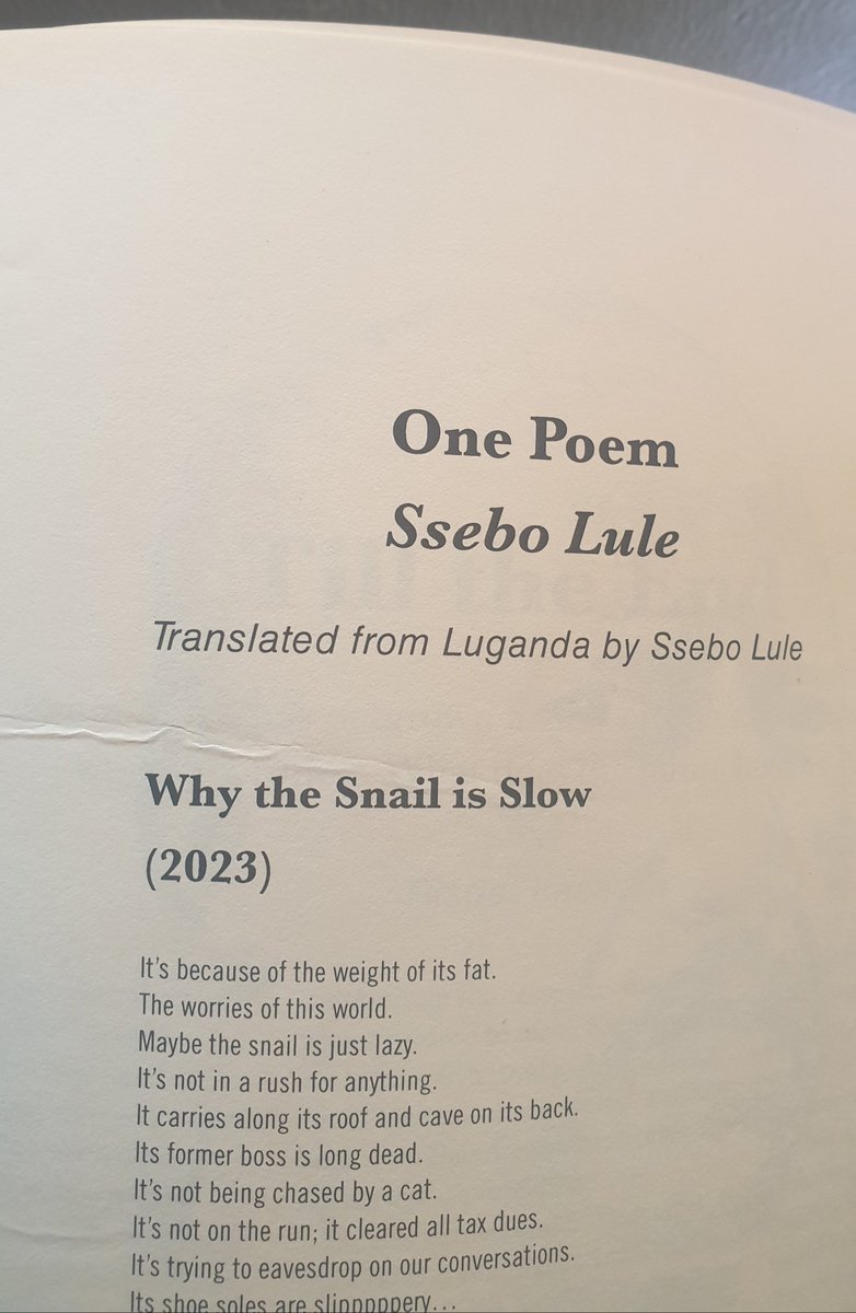 The fourth issue of the @WegandaReview is a special one for me especially. It features a poem I originally wrote in Luganda and published in my second poetry collection #EbitontomeEbitasesa last year. In the journal, it's presented as an English translation I wrote. /2