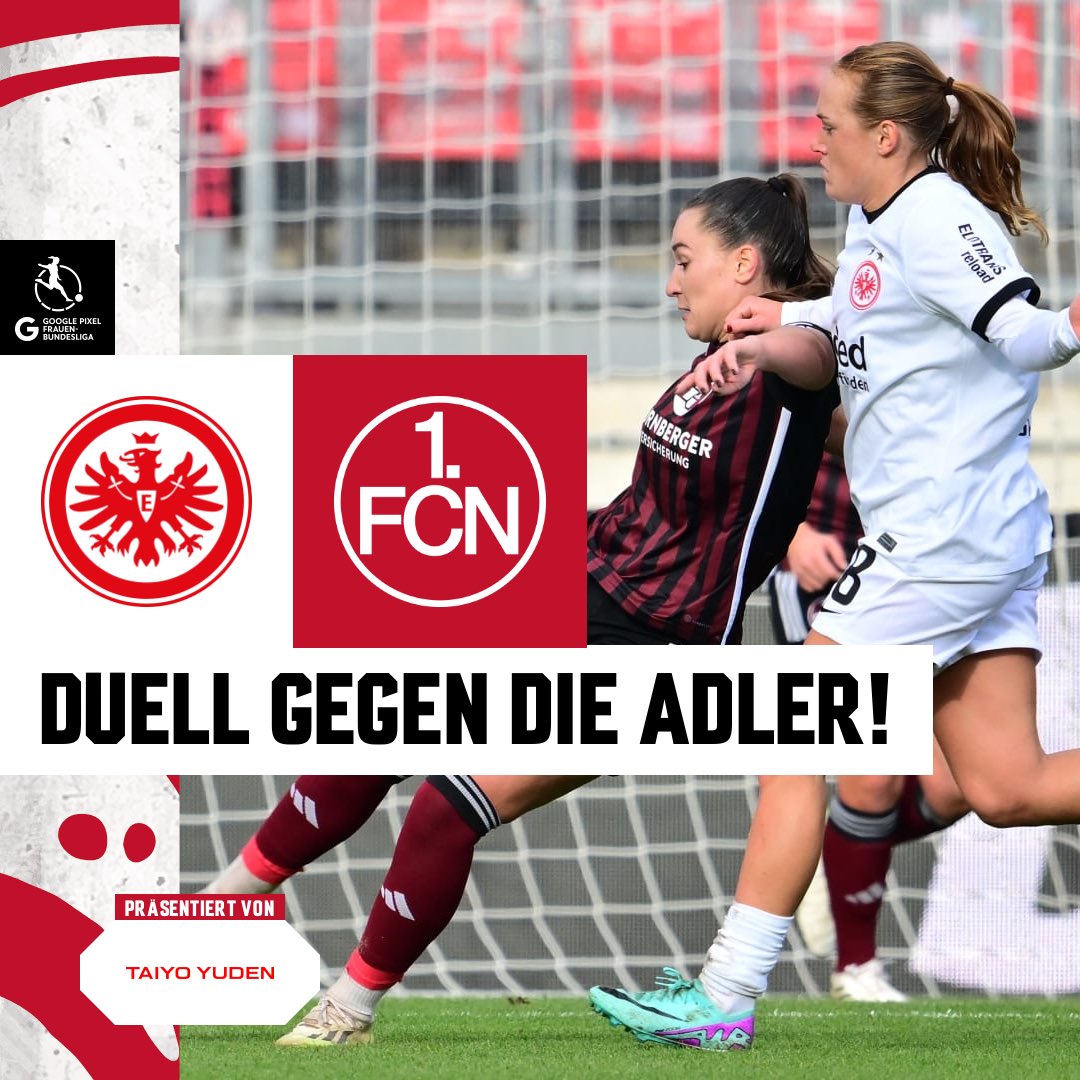 Den Favoriten MIT EUCH ärgern!🔴⚫ 🆚 @EintrachtFrauen ⏰ 14 Uhr 🏟 Stadion am Brentanobad 📺 DAZN, Magenta Sport #fcn | #clubfrauen | #MitEuch