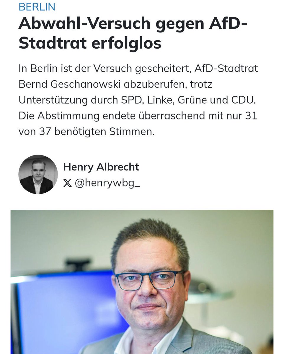 Bernd Geschanowski bleibt Stadtrat! Hinterhältiger Plan zur Abwahl des AfD-Politikers scheitert. #Berlin